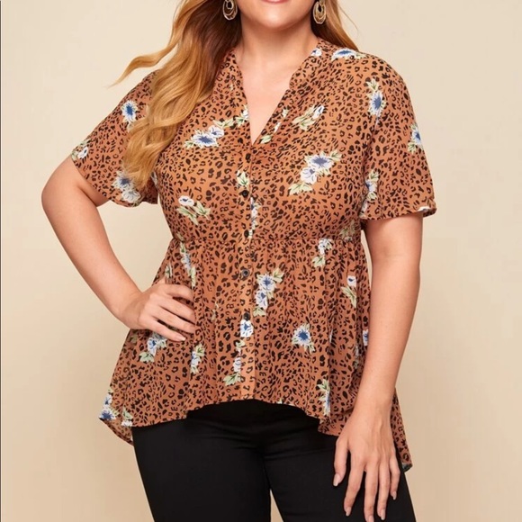 Floral & Leopard Blouse - Picture 4 of 6